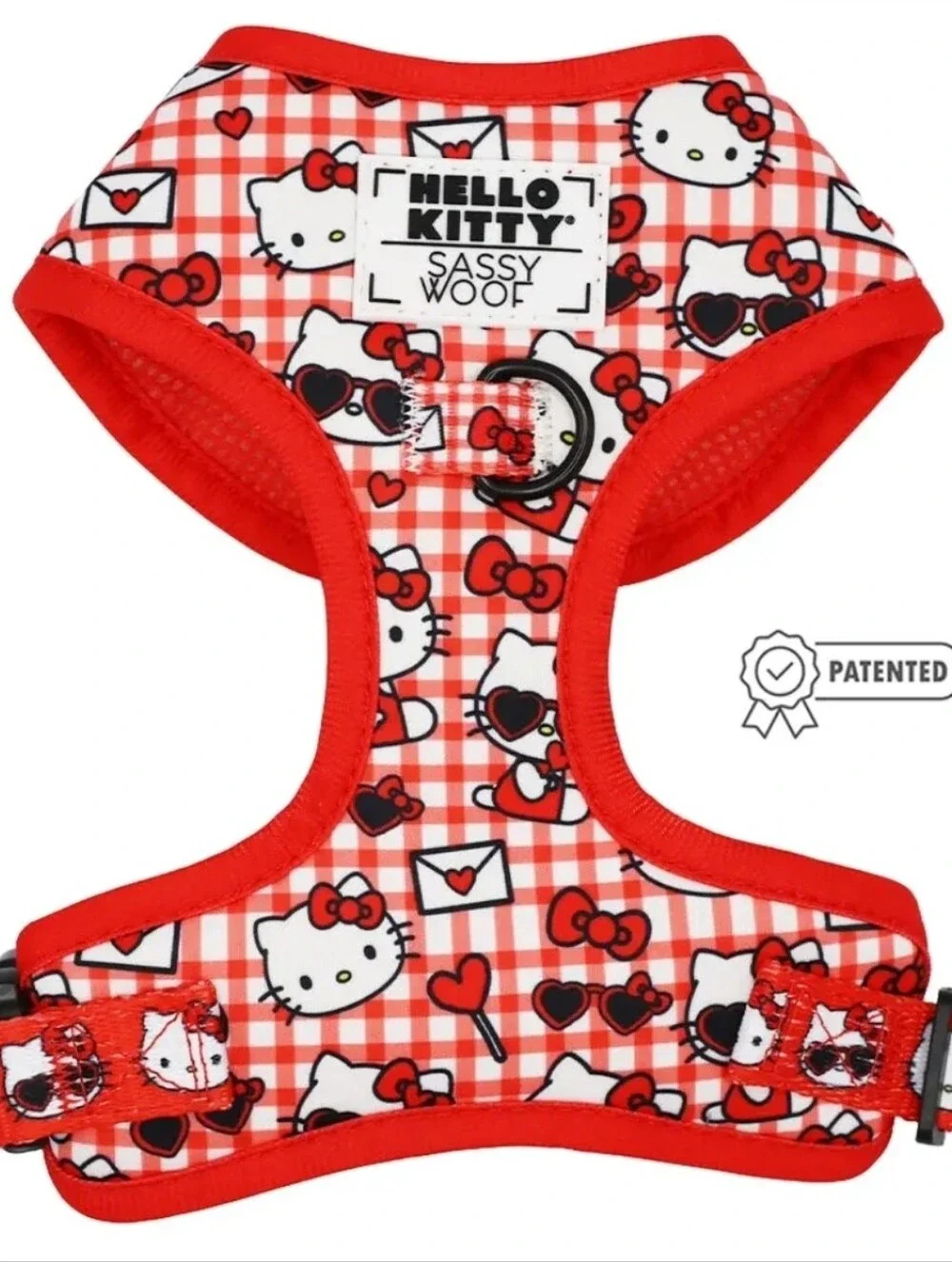 Sassy Woof Hello Kitty Red & White Padded Dog Harness
